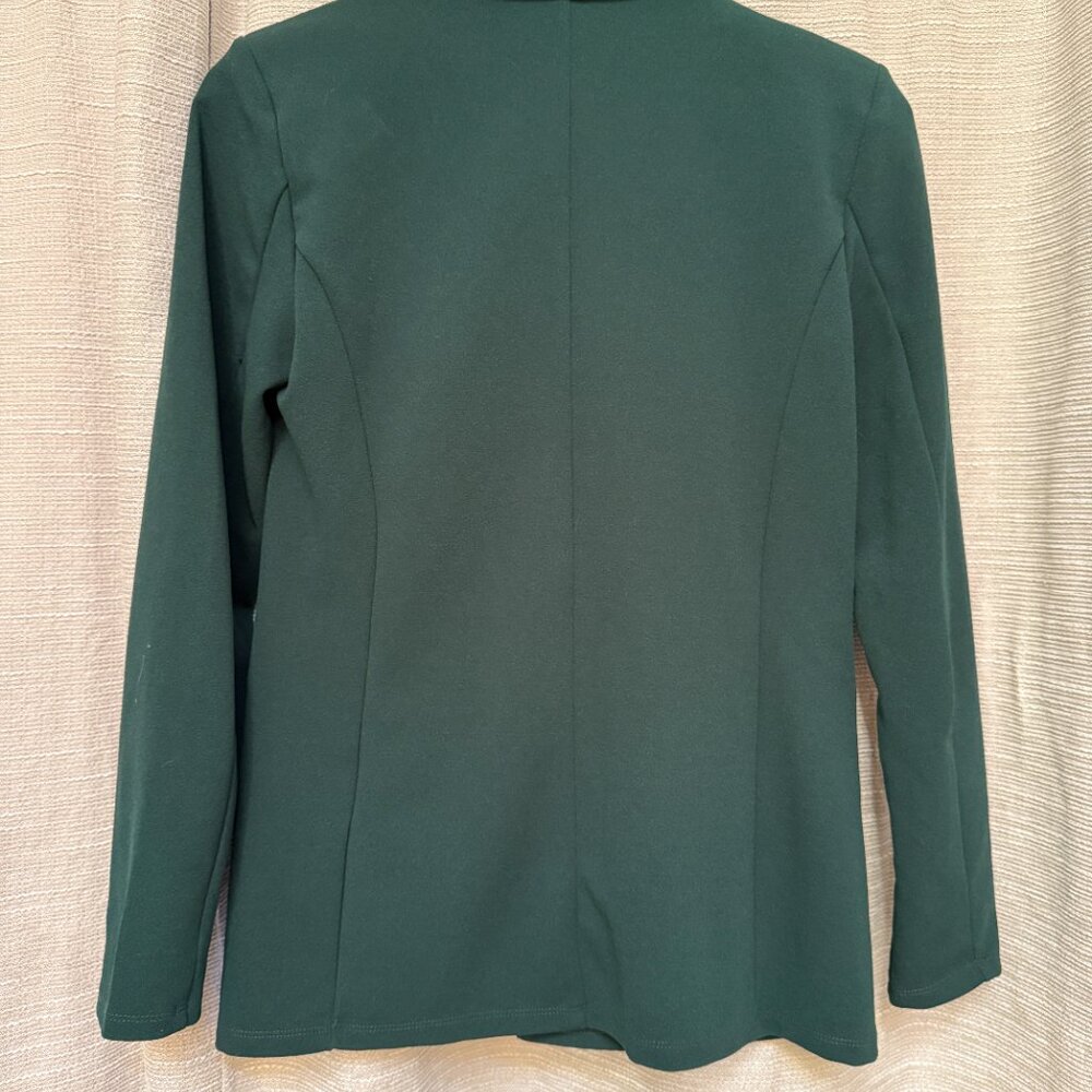 Forest Green Blazer Size M - Single Button Tailored Jacket with Notched Lapel - Picture 3 of 4